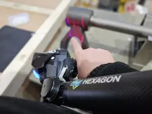 A QCI Engineering using a portable hand held Hexagon AS1 laser scanner to 3D scan some rail parts